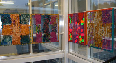 Wallpieces in Junior school stairwell based on patterns in maths